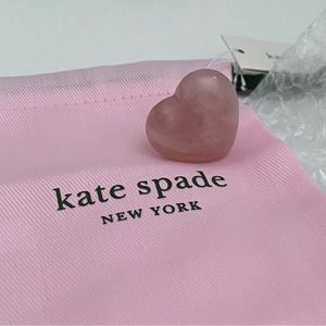New Kate Spade large pink rose quartz heart cocktail ring
